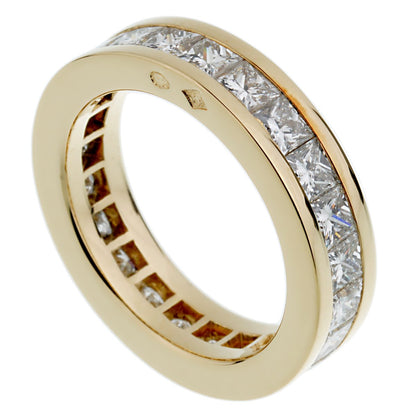Frthted of Paris Princess Cut Diamond Eternity Yellow Gold Ring