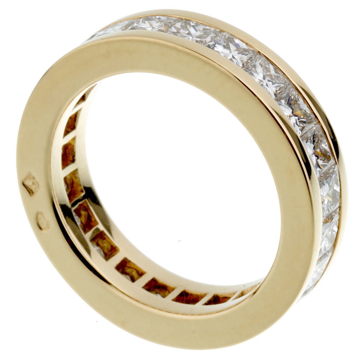 Frthted of Paris Princess Cut Diamond Eternity Yellow Gold Ring