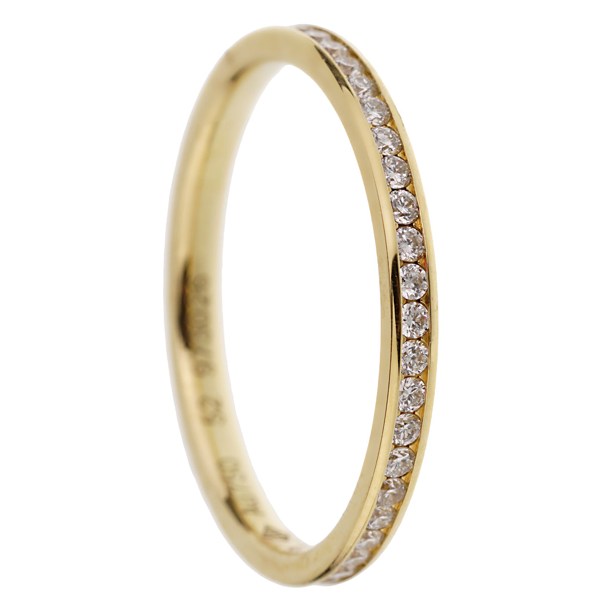 Frthted of Paris 18k Rose Gold Diamond Eternity Ring Sz 6