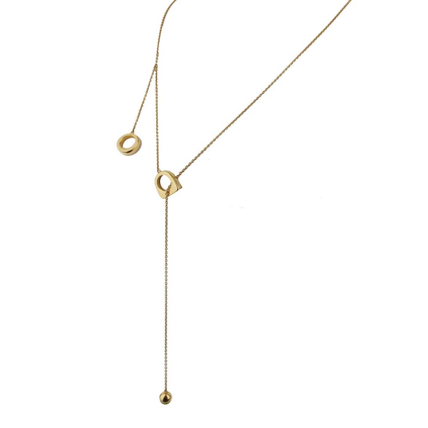 Frthted of Paris Success 18k Yellow Gold Lariat Necklace