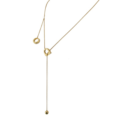 Frthted of Paris Success 18k Yellow Gold Lariat Necklace