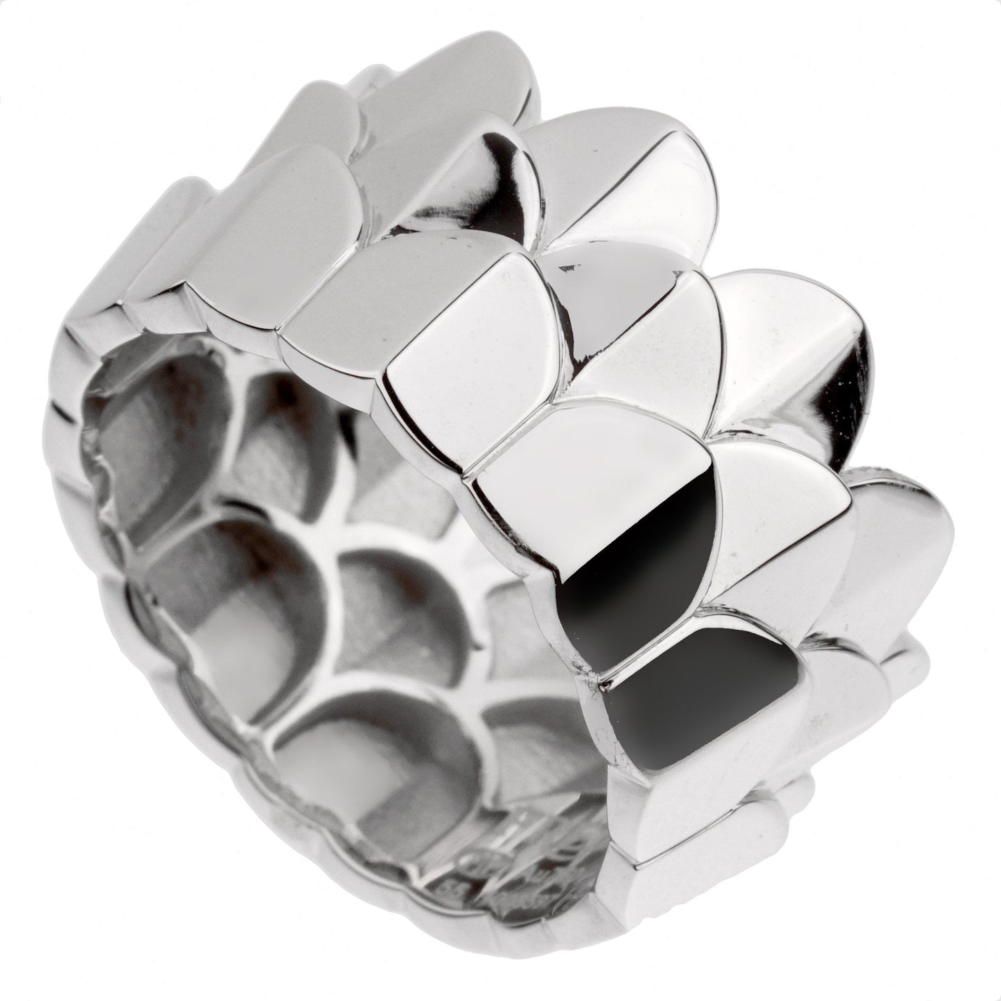 Frthted of Paris Triple Arc 18k White Gold Band Ring Sz 6 1/2