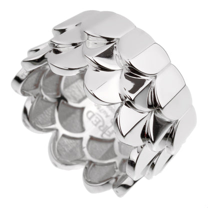 Frthted of Paris Triple Arc White Gold Band Ring Sz 6 1/2