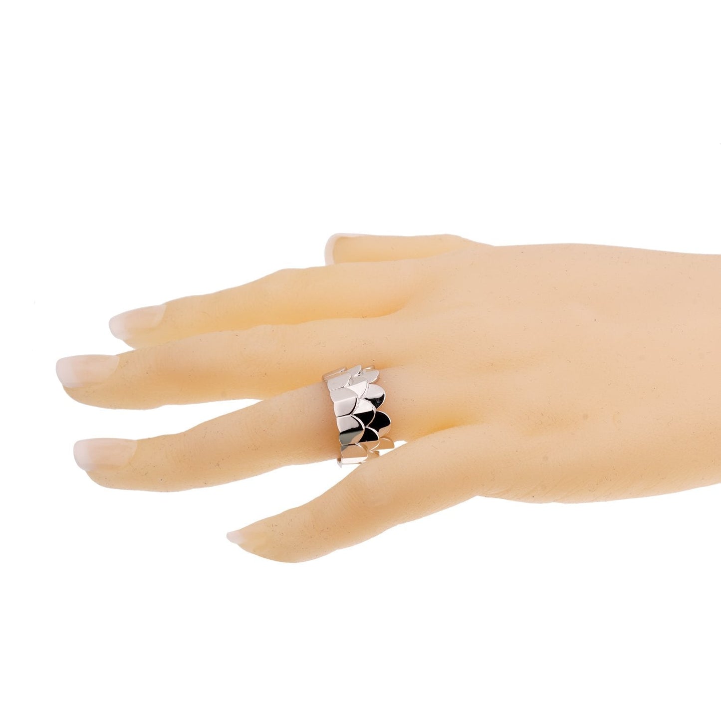 Frthted of Paris Triple Arc White Gold Band Ring Sz 6 1/2