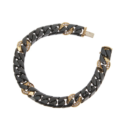 Frthted of Paris Vintage 18k Yellow Gold & SS Necklace Bracelet Suite