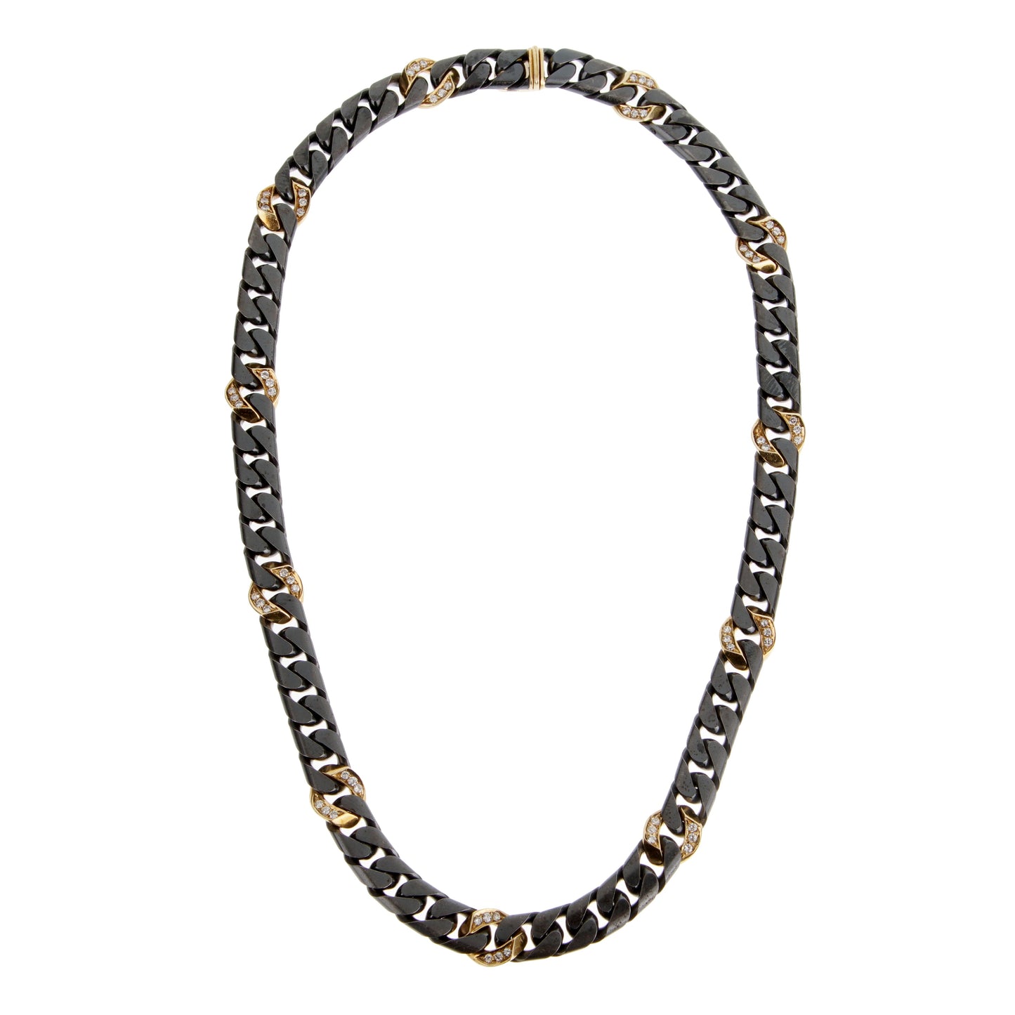 Frthted of Paris Vintage 18k Yellow Gold & SS Necklace Bracelet Suite