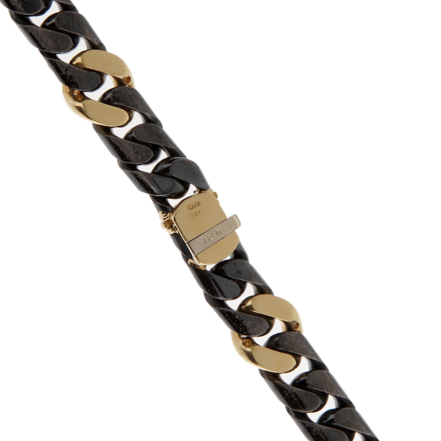 Frthted of Paris Vintage 18k Yellow Gold & SS Necklace Bracelet Suite