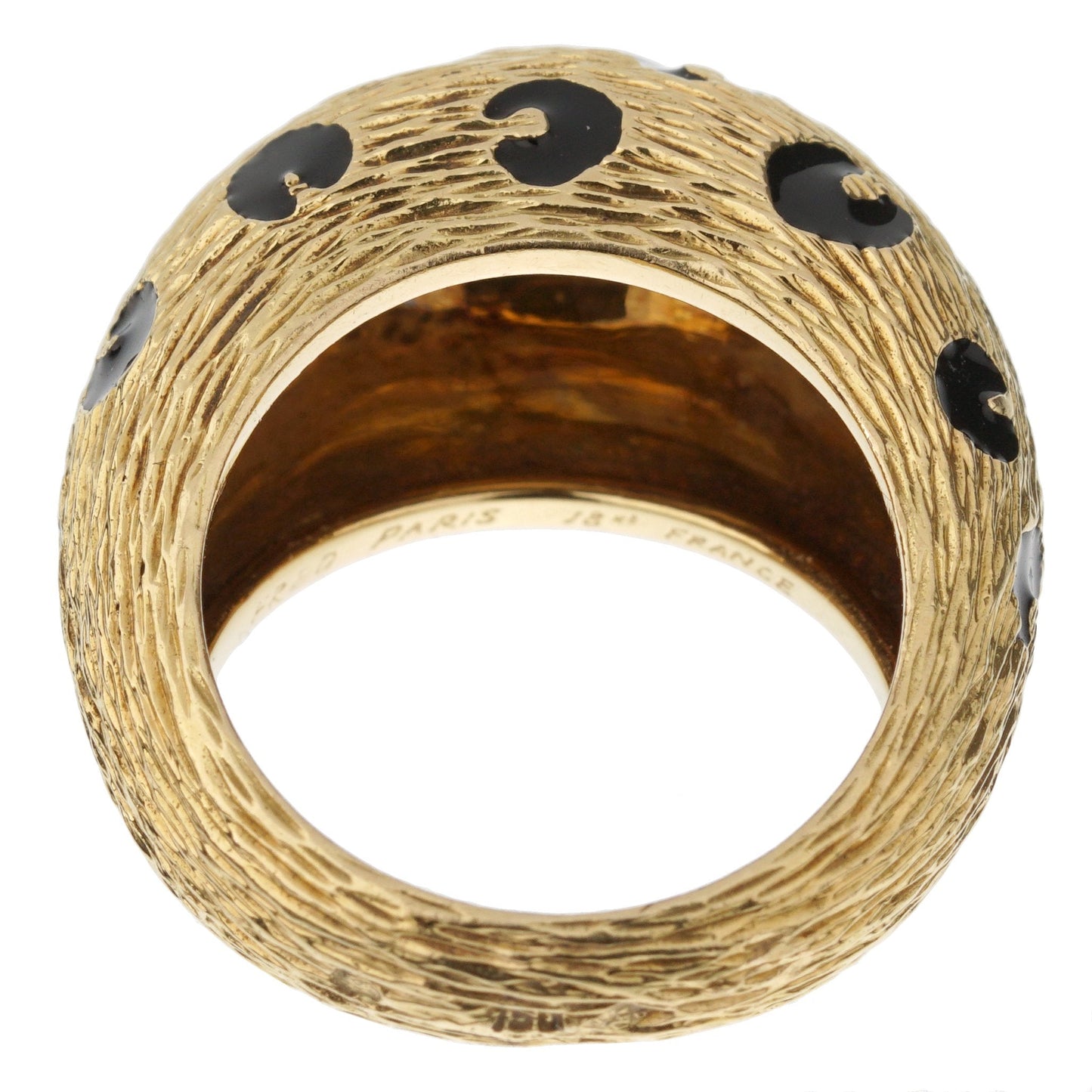 Frthted of Paris Vintage Leopard 18k Yellow Gold Cocktail Ring