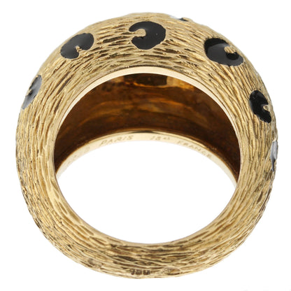 Frthted of Paris Vintage Leopard 18k Yellow Gold Cocktail Ring