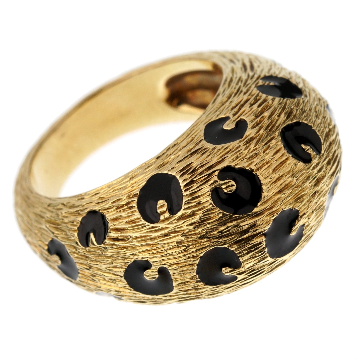 Frthted of Paris Vintage Leopard 18k Yellow Gold Cocktail Ring