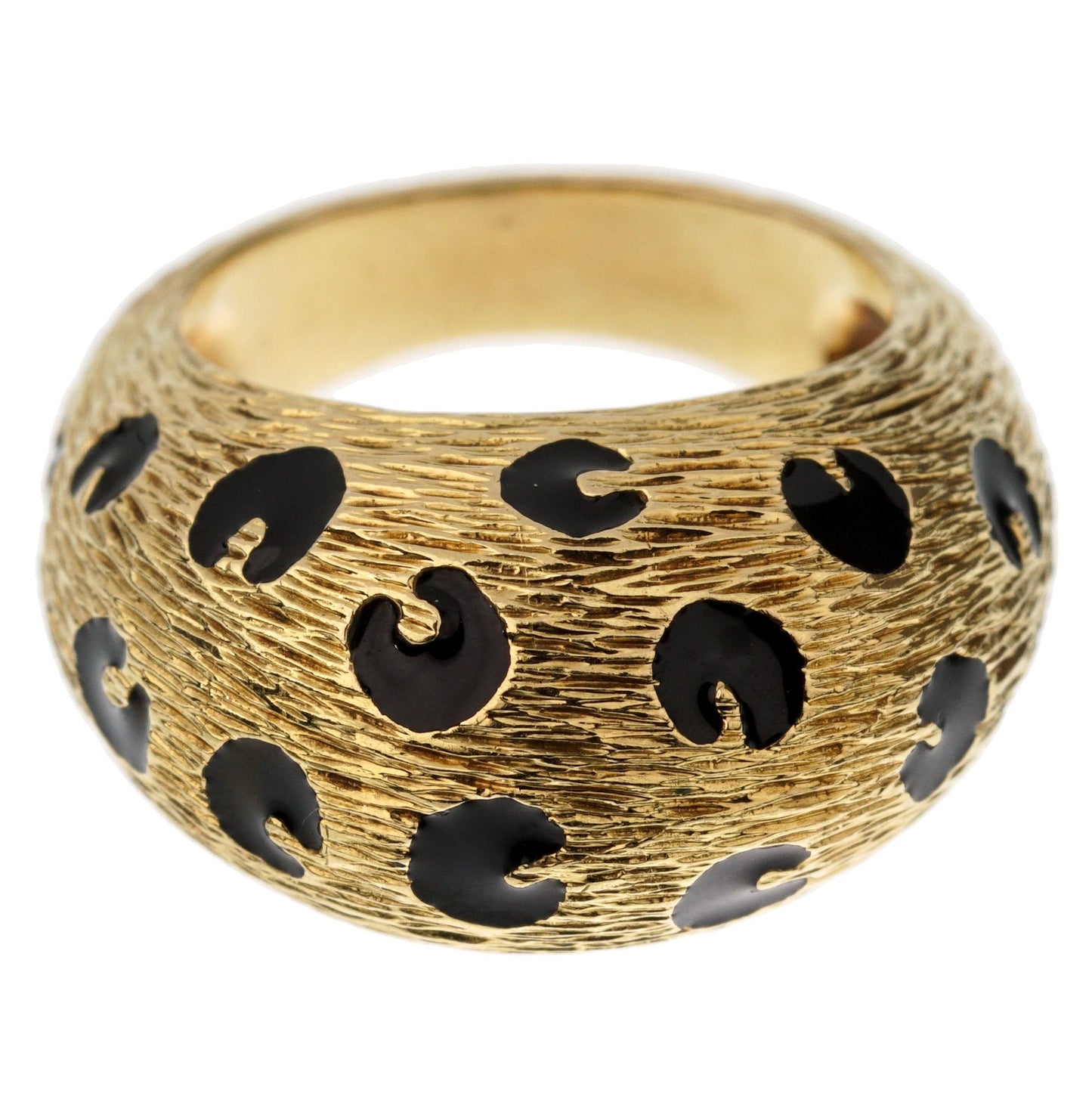 Frthted of Paris Vintage Leopard 18k Yellow Gold Cocktail Ring