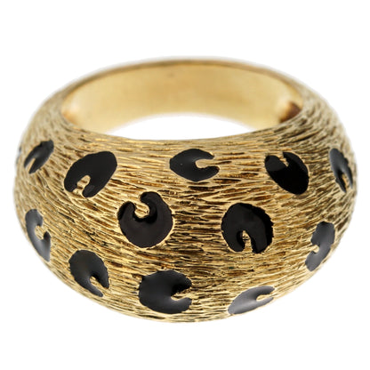 Frthted of Paris Vintage Leopard 18k Yellow Gold Cocktail Ring