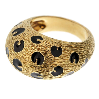 Frthted of Paris Vintage Leopard 18k Yellow Gold Cocktail Ring