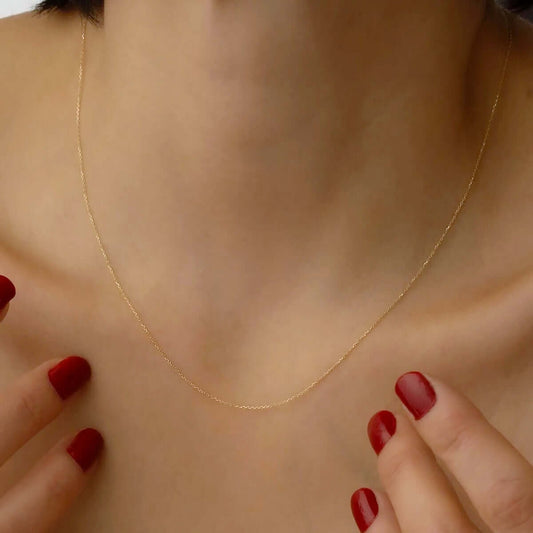 Invisible Necklace 14k Gold Thin Chain Delicate Jewelry