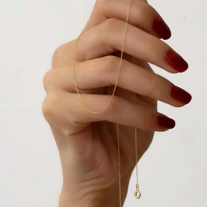 Invisible Necklace 14k Gold Thin Chain Delicate Jewelry