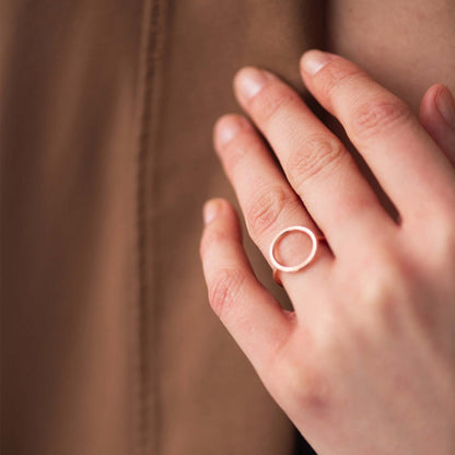 Minimalistic Round Ring 14K Rose Gold Women's Basic Jewelry