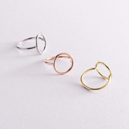 Minimalistic Round Ring 14K Rose Gold Women's Basic Jewelry