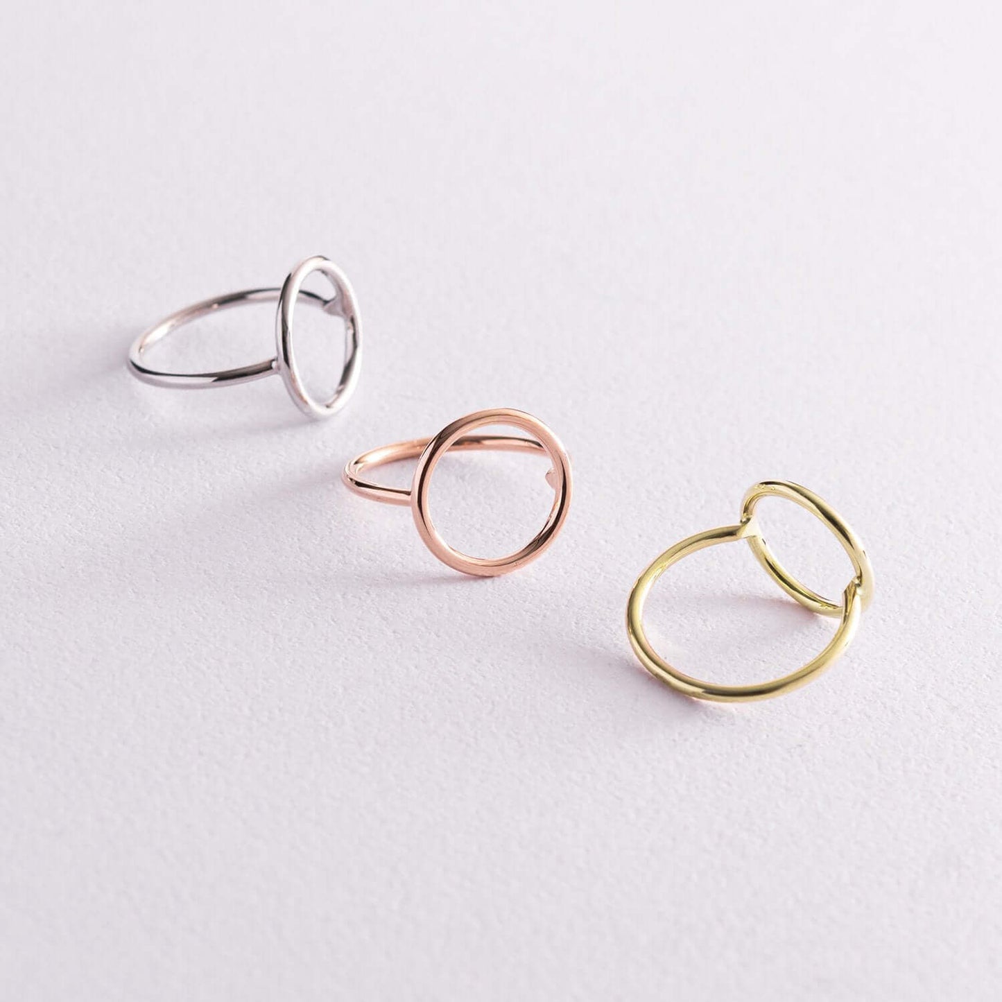 Open Circle Wire Ring in Sterling Silver Geometric Jewelry