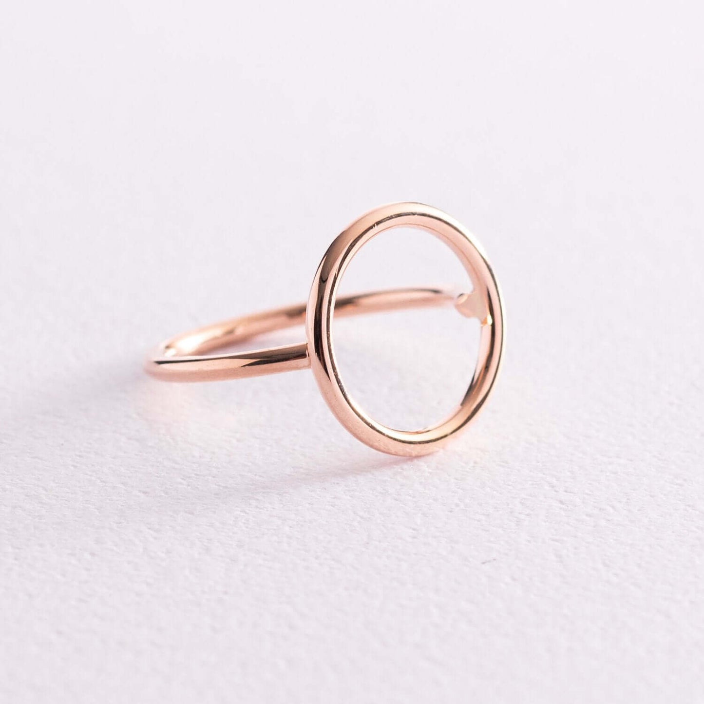 Minimalistic Round Ring 14K Rose Gold Women's Basic Jewelry