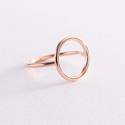 Minimalistic Round Ring 14K Rose Gold Women's Basic Jewelry