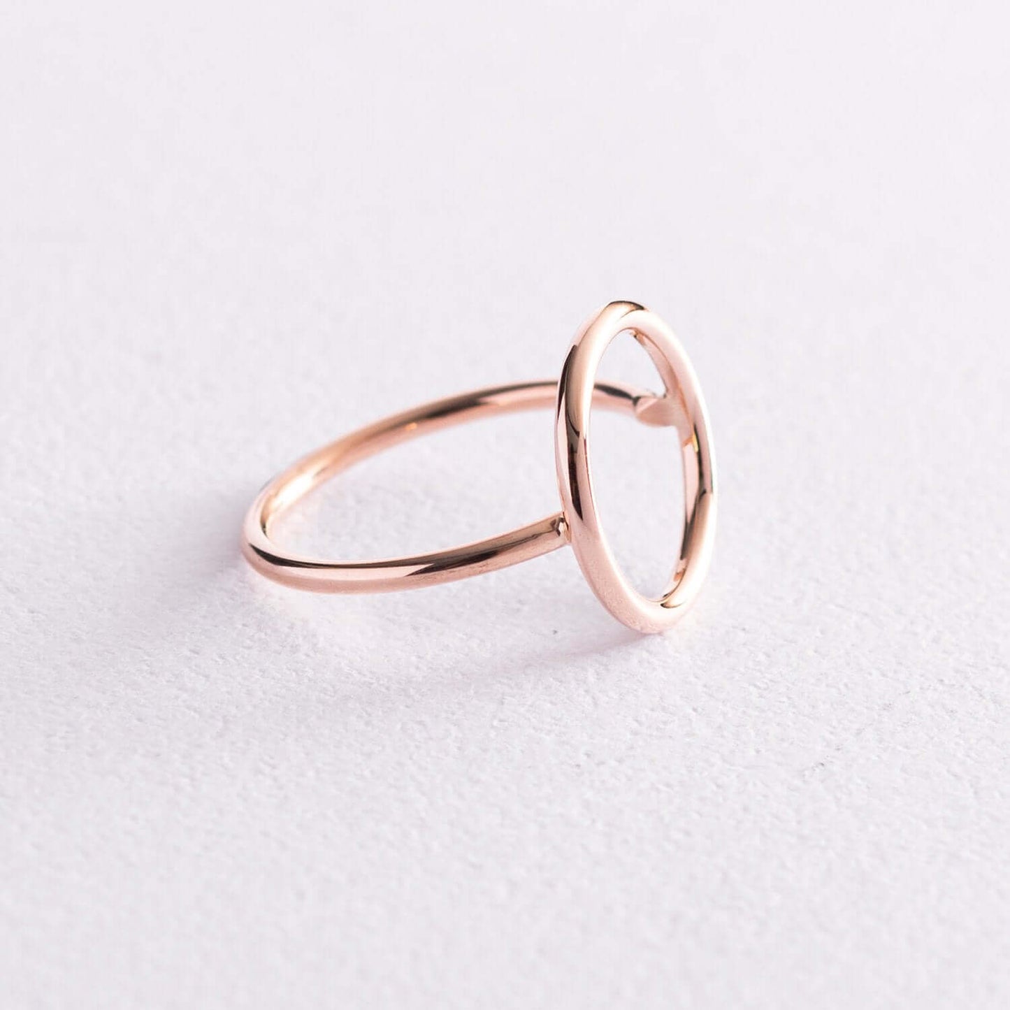 Minimalistic Round Ring 14K Rose Gold Women's Basic Jewelry