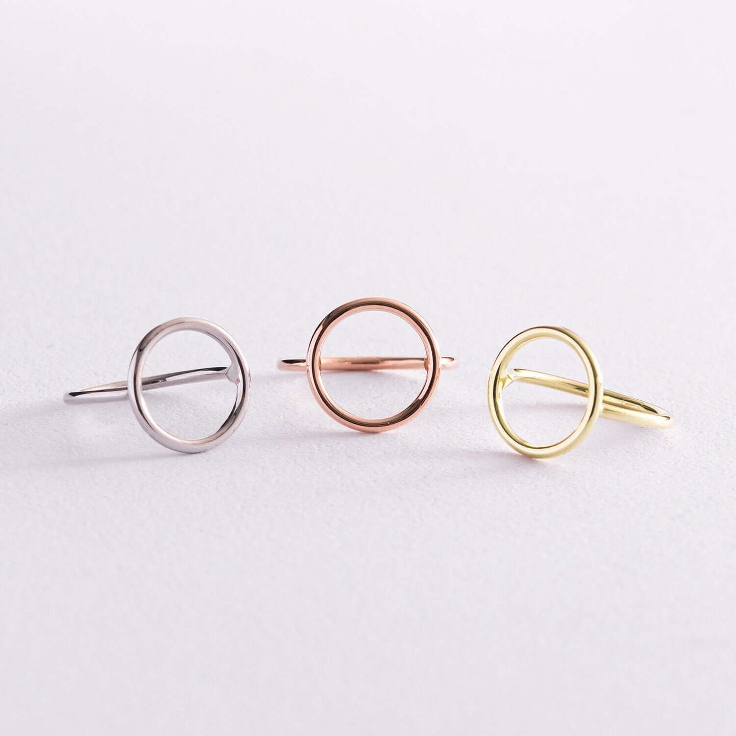 Open Circle Wire Ring in Sterling Silver Geometric Jewelry