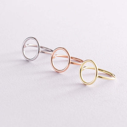 Minimalistic Round Ring 14K Rose Gold Women's Basic Jewelry