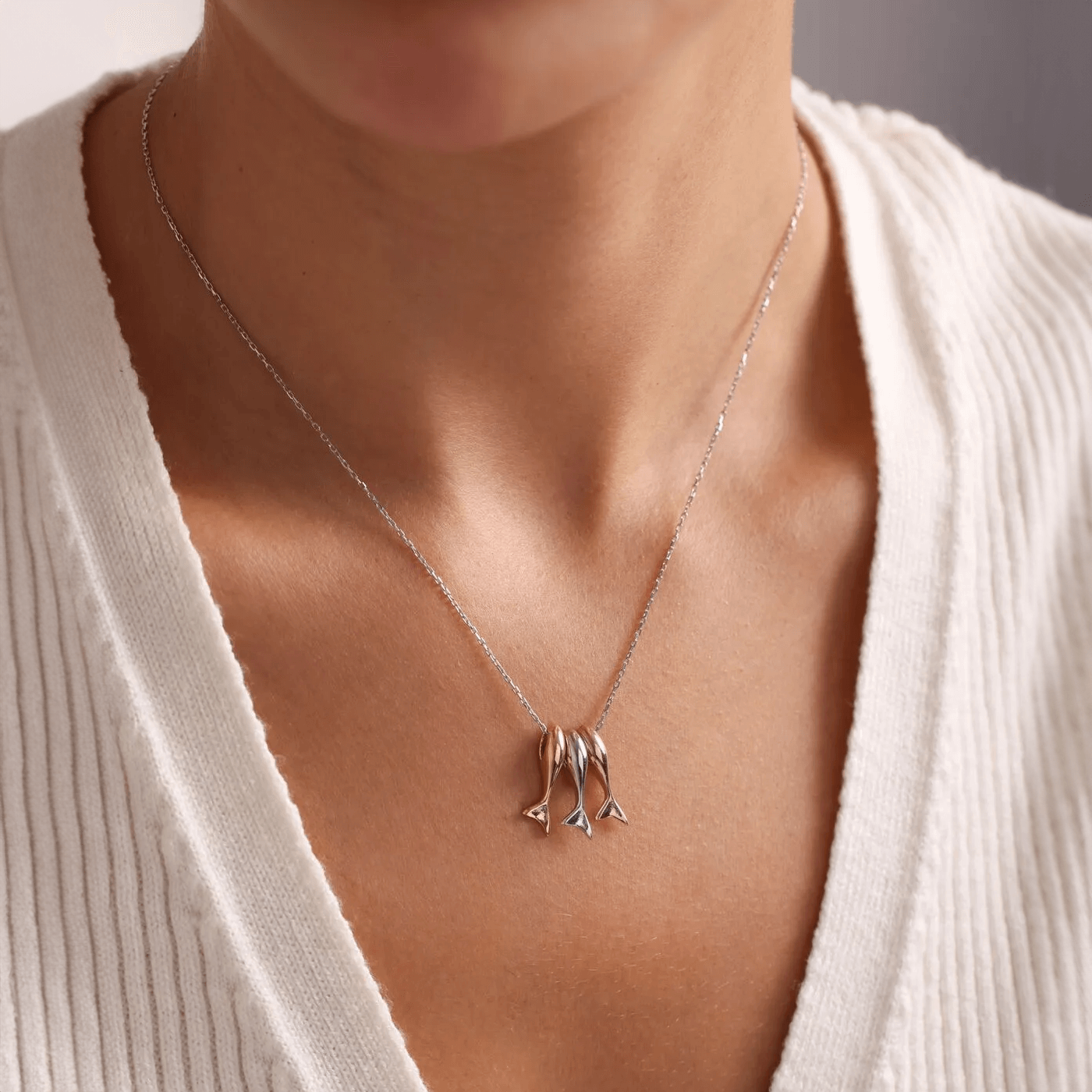 Good Luck Koi Fish Necklace Silver Goldfish Pendant