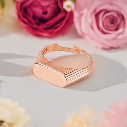 Adjustable Silver Signet Ring for Women Trendy Jewelry