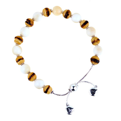 Guthtcci Bamboo Bead Silver Bracelet