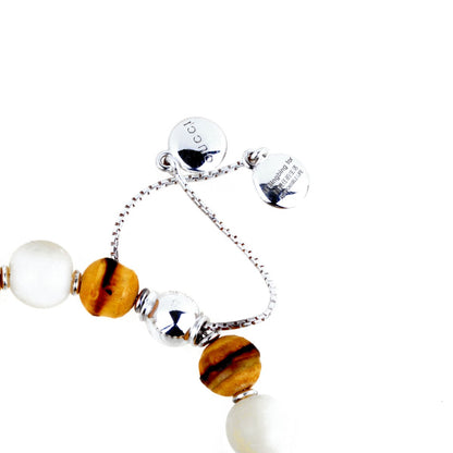 Guthtcci Bamboo Bead Silver Bracelet