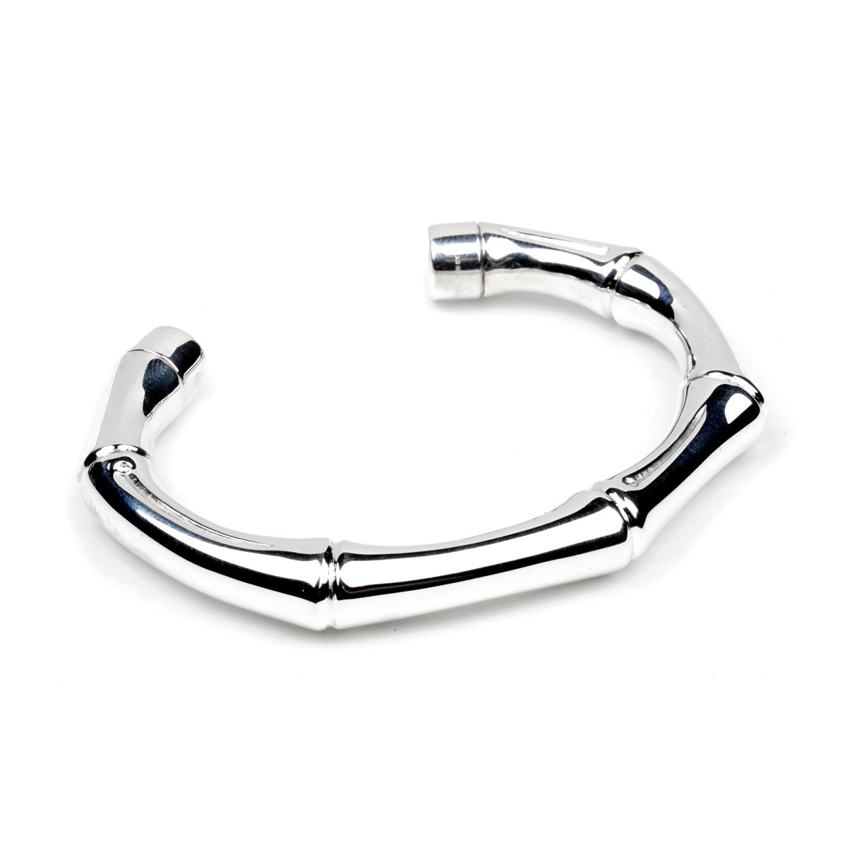Guthtcci Bamboo Cuff Silver Bangle