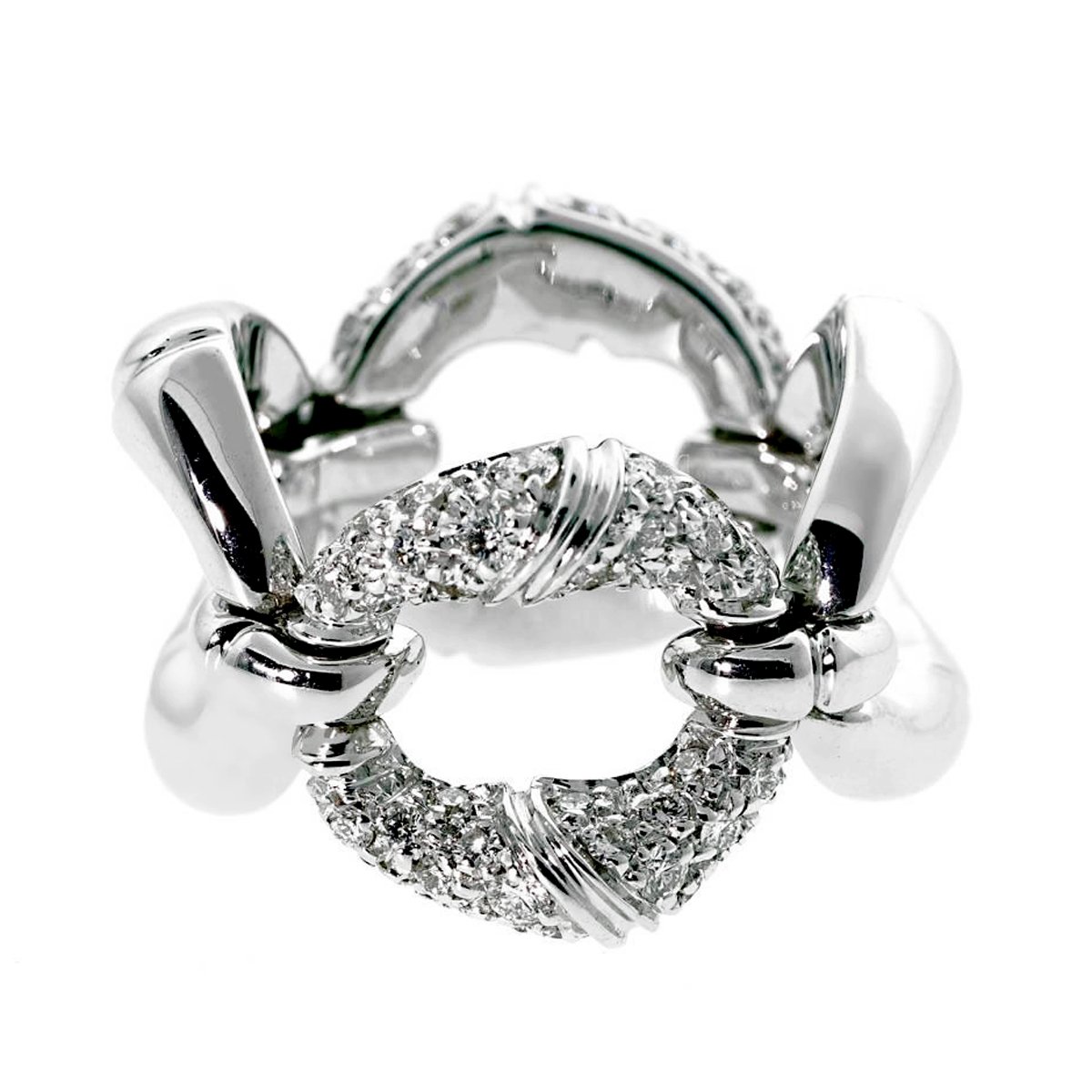 Guthtcci Bamboo Diamond White Gold Ring