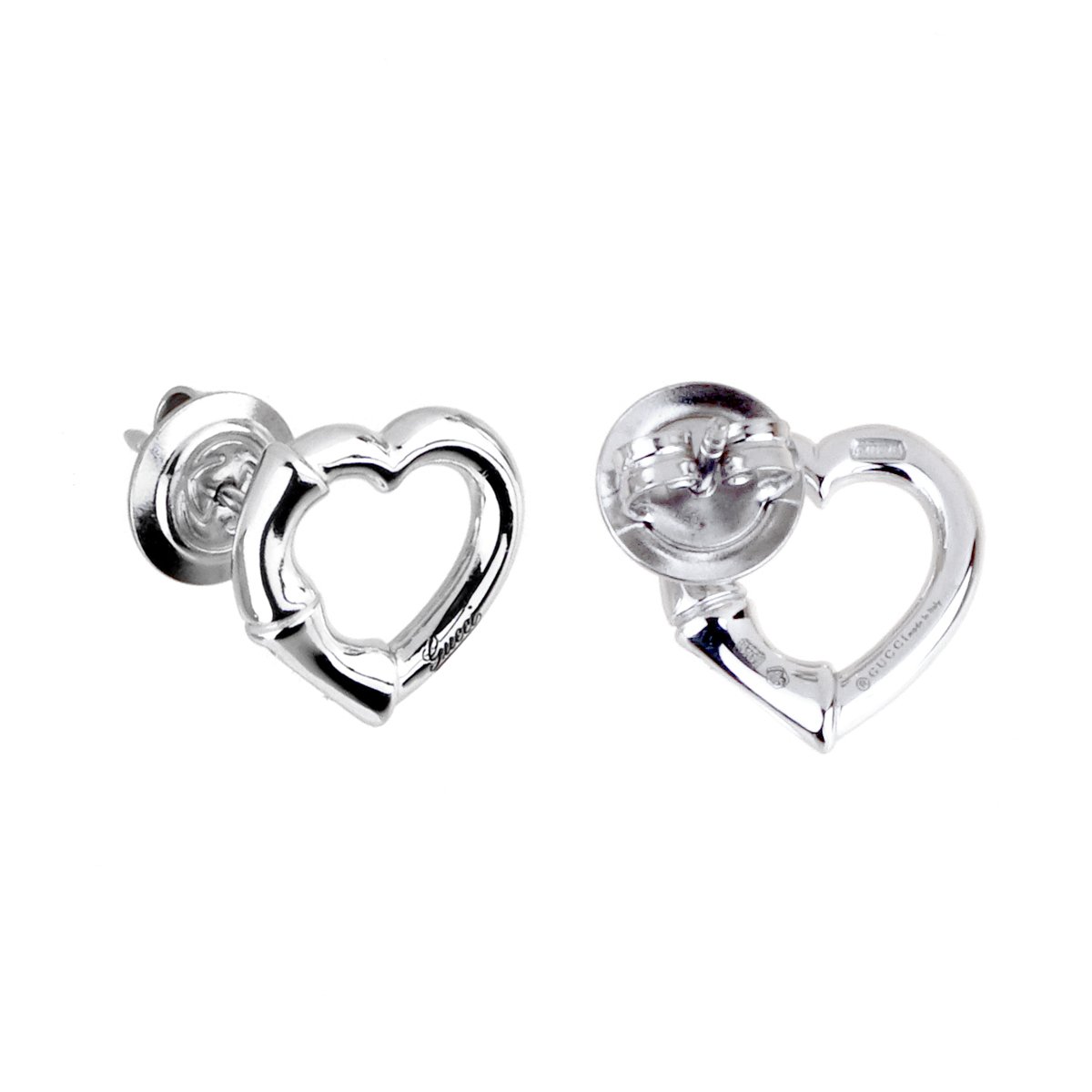 Guthtcci Bamboo Heart Stud Earrings