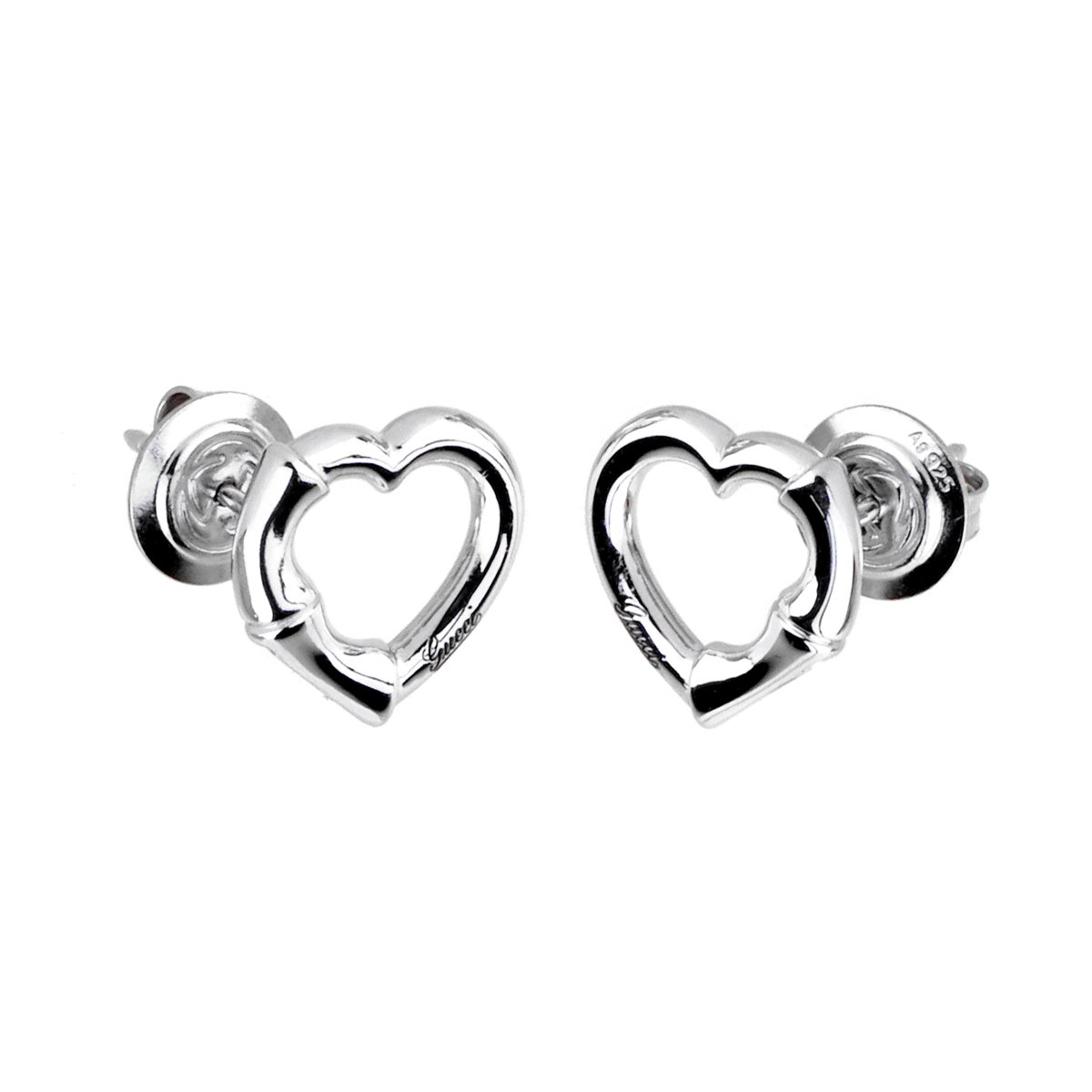 Guthtcci Bamboo Heart Stud Earrings