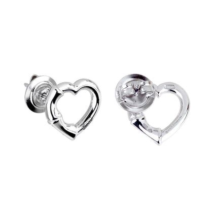 Guthtcci Bamboo Heart Stud Earrings