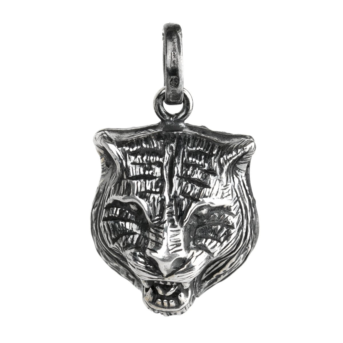 Guthtcci Cat Burnished Silver Charm Pendant