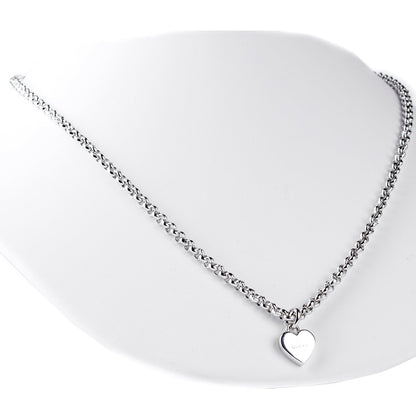 Guthtcci Chain Link Heart Silver Necklace