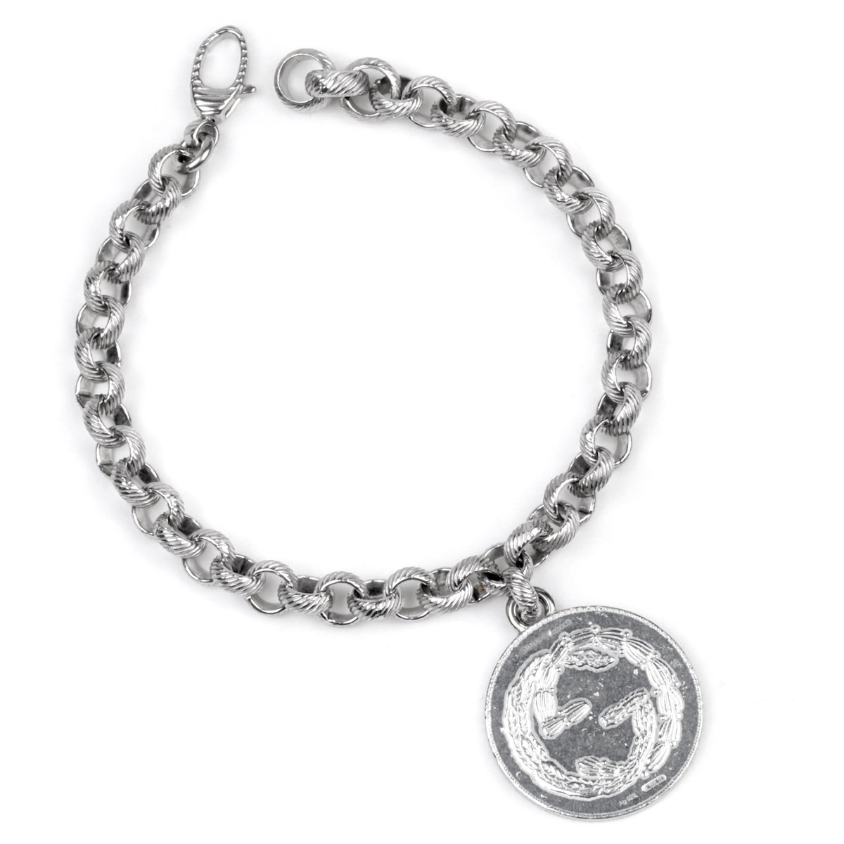 Guthtcci Charm Double G Bee Silver Bracelet