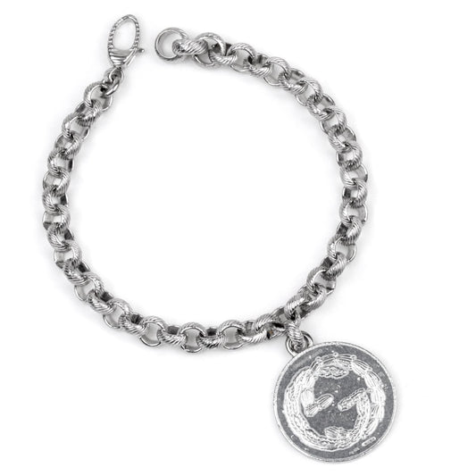 Guthtcci Charm Double G Bee Silver Bracelet