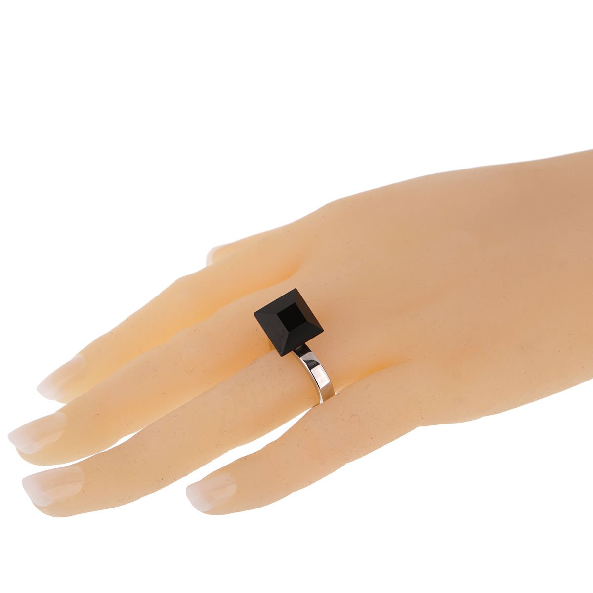 Guthtcci Chiodo Diamond White Gold Onyx Ring Sz 5 1/2