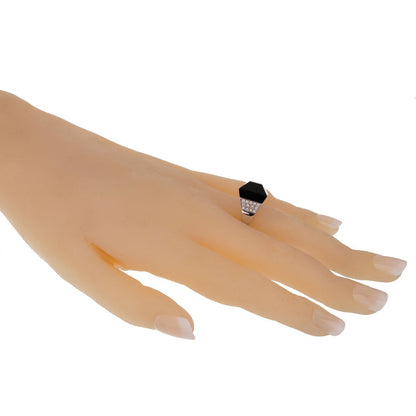 Guthtcci Chiodo Diamond White Gold Onyx Ring Sz 5 1/2