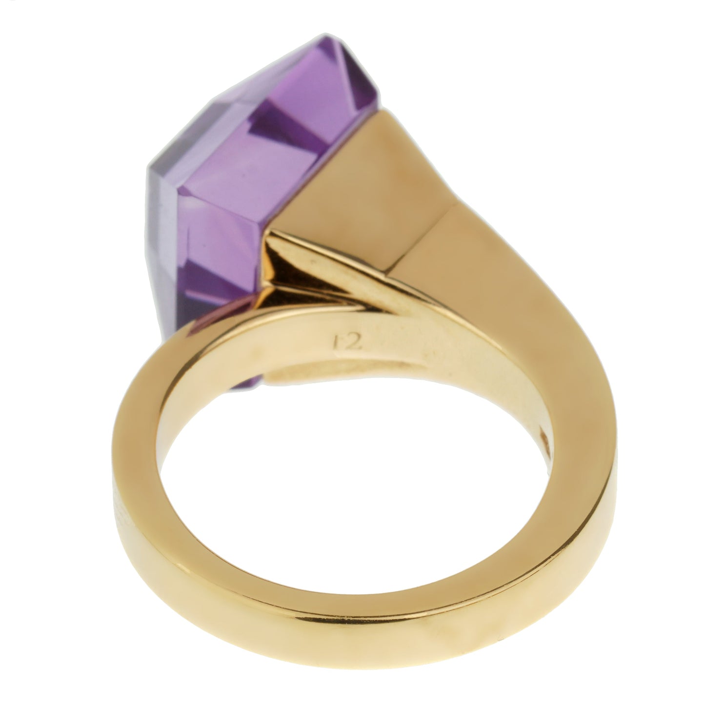 Guthtcci Chiodo Vintage Amethyst 18k Yellow Gold Cocktail Ring Sz 5 3/4