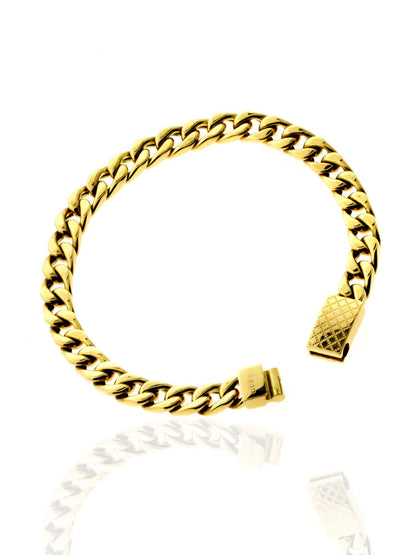Guthtcci Cuban Link 18k Yellow Gold Bracelet