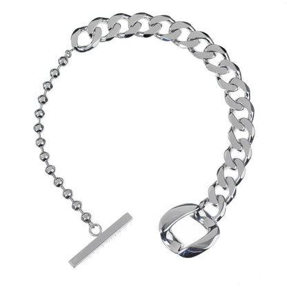 Guthtcci Cuban Link Toggle Silver Bracelet