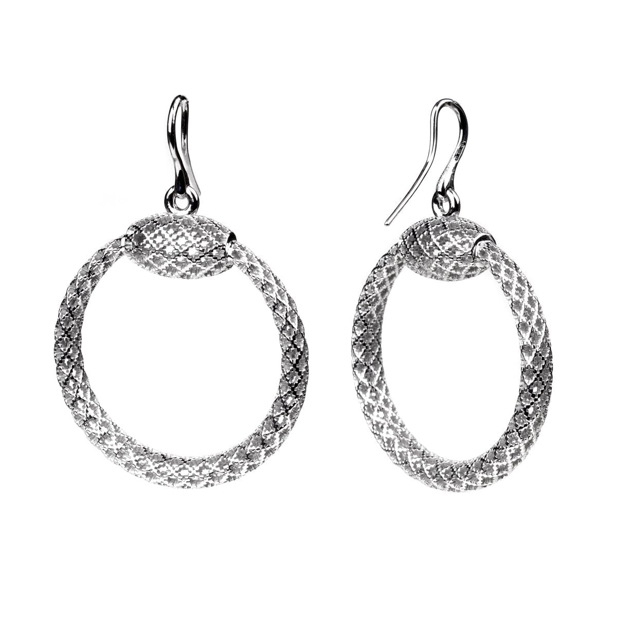 Guthtcci Diamantissima Hoop Silver Earrings