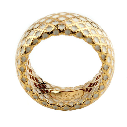 Guthtcci Diamantissima White Enamel Gold Ring