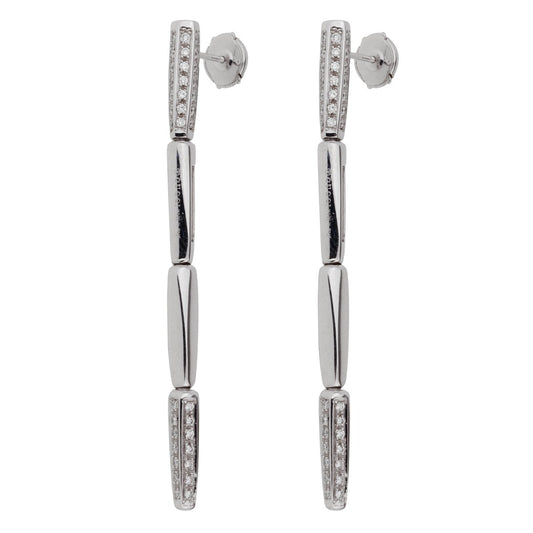 Guthtcci Diamond 18k White Gold Drop Earrings