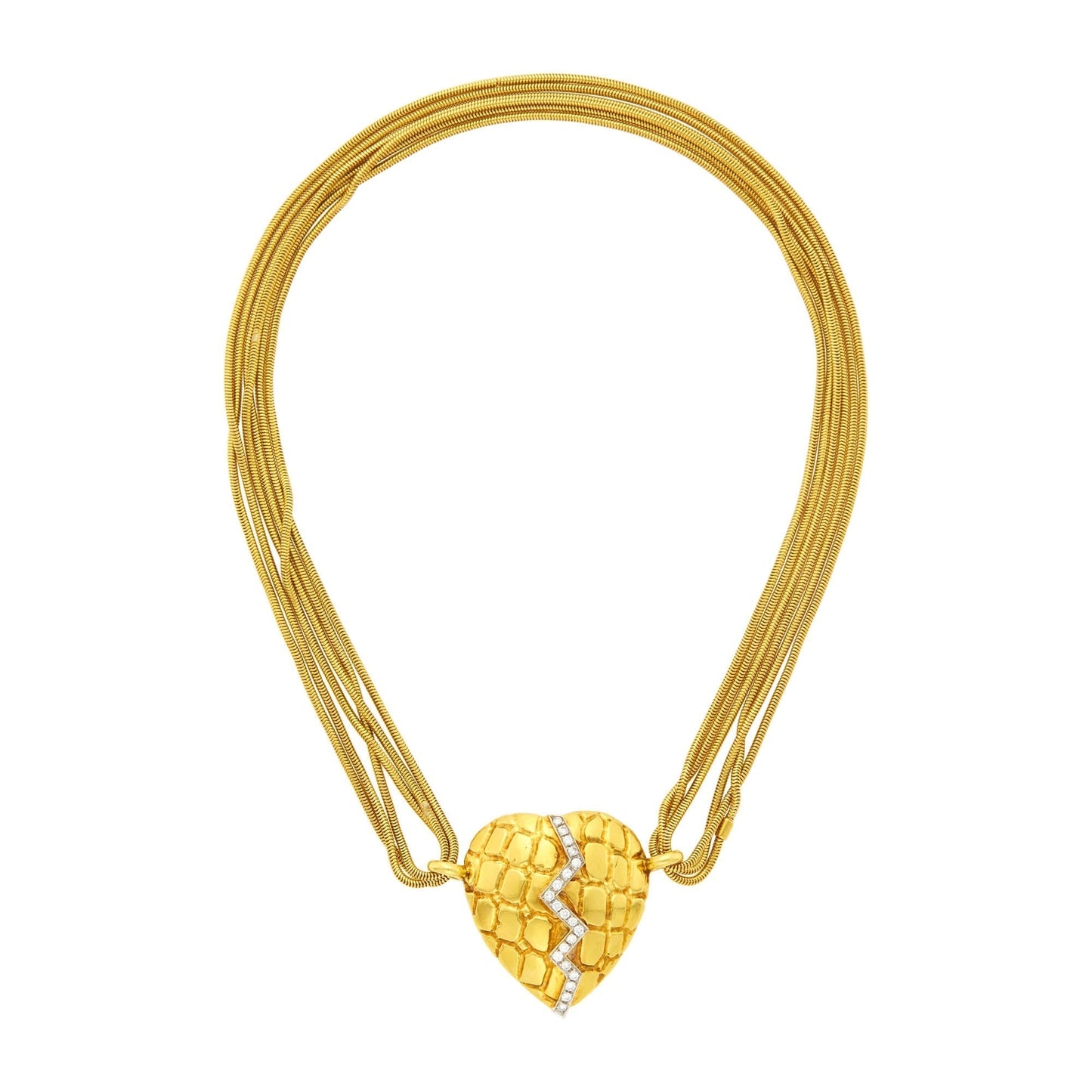 Guthtcci Diamond Heart 18k Yellow Gold Pendant Necklace