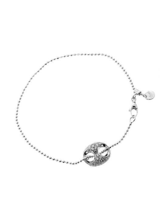 Guthtcci Diamond Horsebit White Gold Bracelet